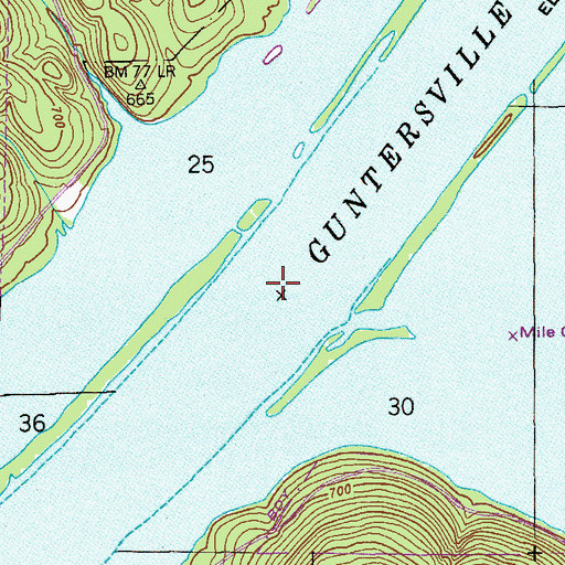 Topographic Map of Jones Bar, AL