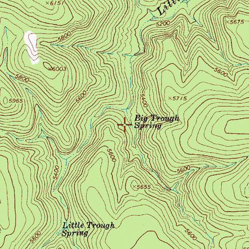 Topographic Map of Big Trough Spring, AZ