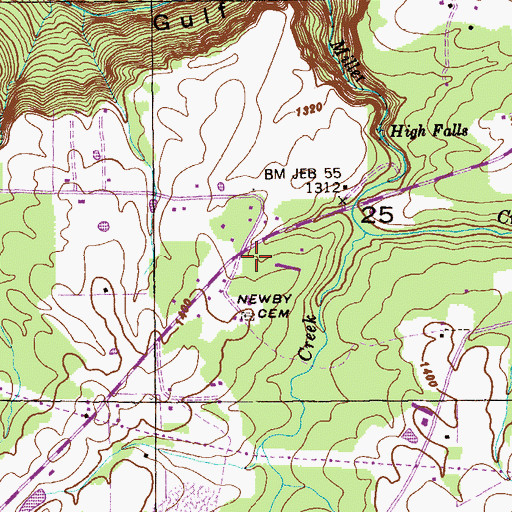 Topographic Map of Kennamer Church, AL