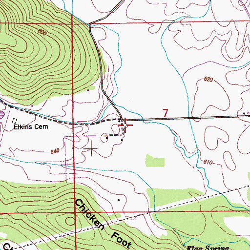 Topographic Map of Kyles School Number 1 (historical), AL