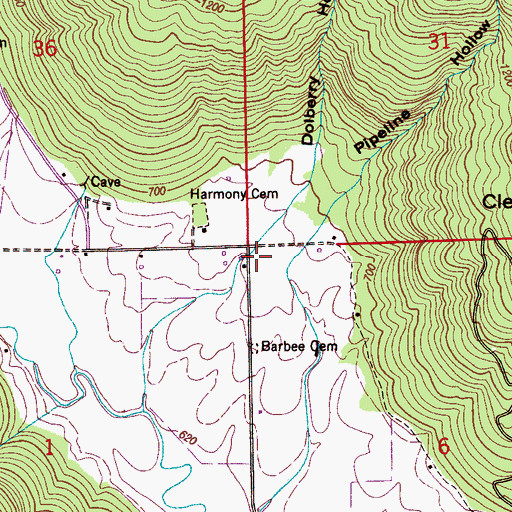 Topographic Map of Kyles School Number 2 (historical), AL
