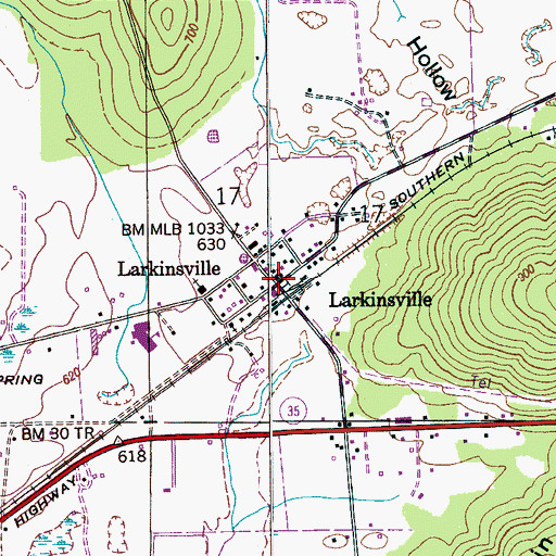 Topographic Map of Larkinsville Church, AL