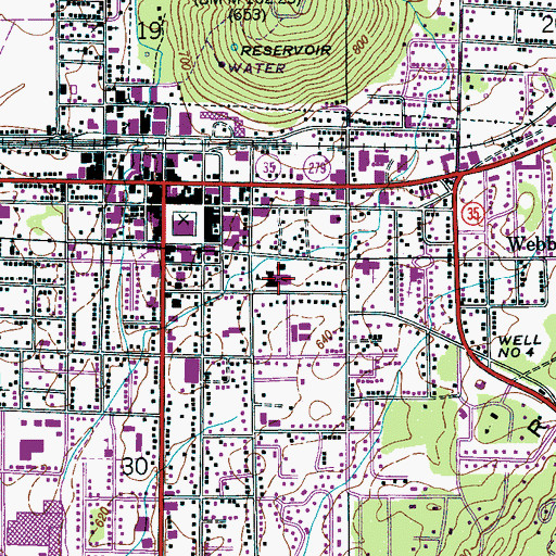 Topographic Map of Lewis W Page Elementary School, AL