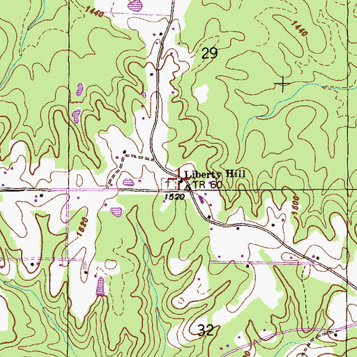 Topographic Map of Liberty Hill Church, AL