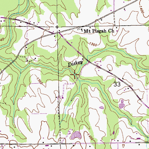 Topographic Map of Little Dickey Creek, AL