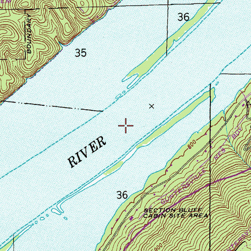 Topographic Map of McGuinns Ferry (historical), AL