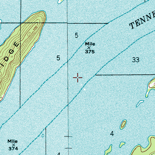 Topographic Map of Mink Creek Bar, AL