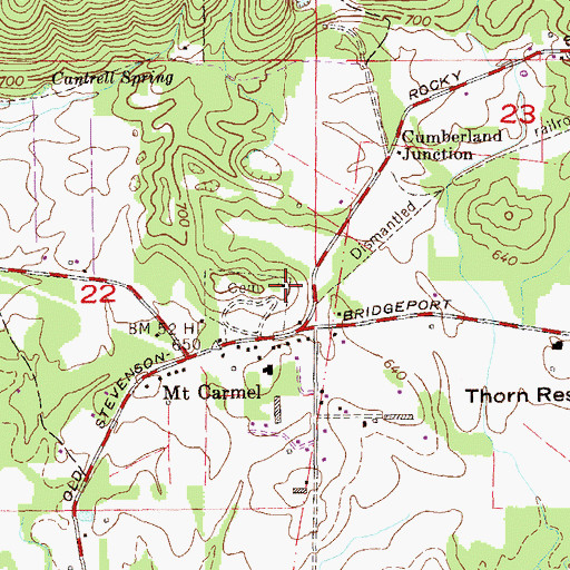 Topographic Map of Mount Carmel Church, AL