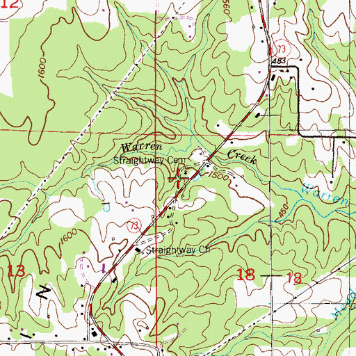 Topographic Map of Mount Perron Church (historical), AL