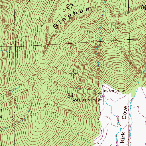 Topographic Map of Naught Mine, AL