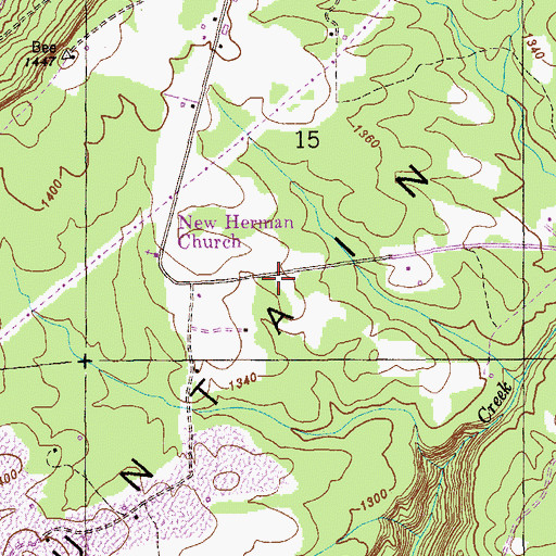 Topographic Map of New Herman School (historical), AL