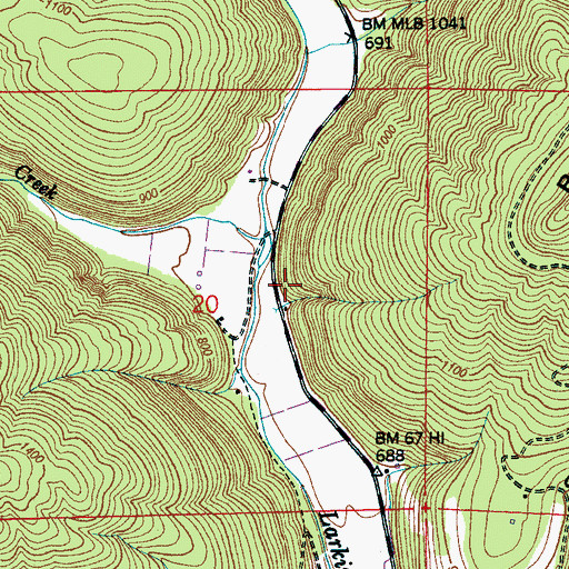 Topographic Map of Oakley Church (historical), AL