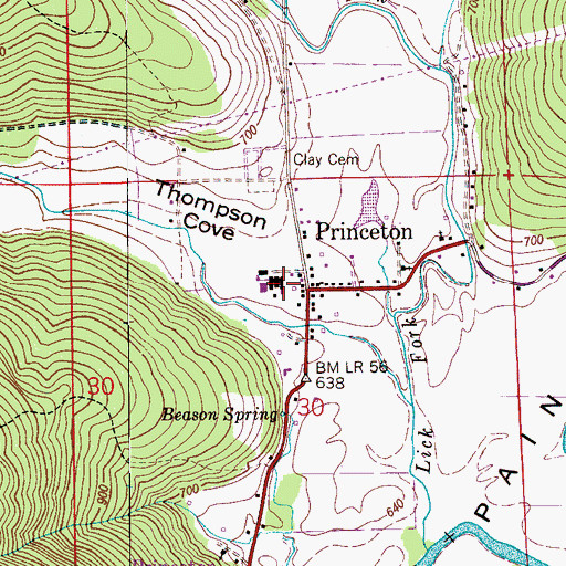 Topographic Map of Paint Rock Valley High School, AL