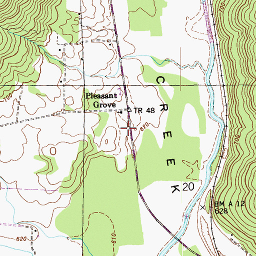 Topographic Map of Pleasant Grove School (historical), AL