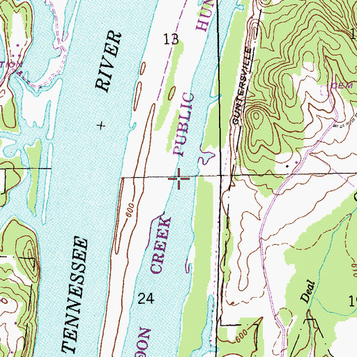 Topographic Map of Raccoon Creek Public Hunting Area, AL