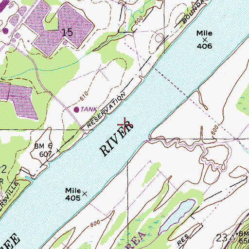 Topographic Map of Rudders Ferry (historical), AL