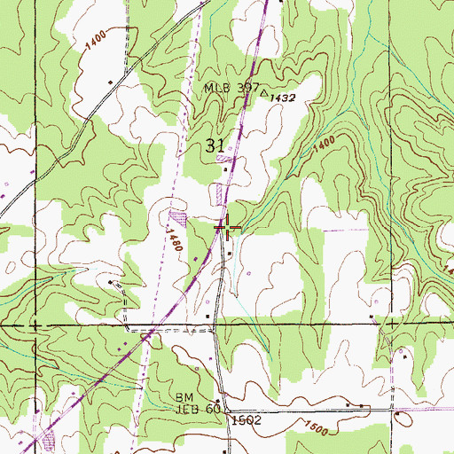 Topographic Map of Schrader School (historical), AL