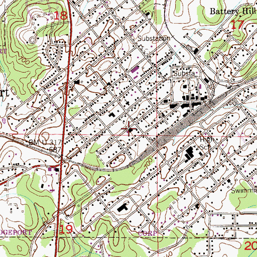 Topographic Map of Tennessee River Institute (historical), AL