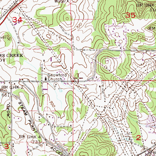 Topographic Map of Union Hill School (historical), AL