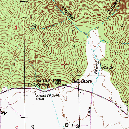 Topographic Map of Walnut Grove Church, AL