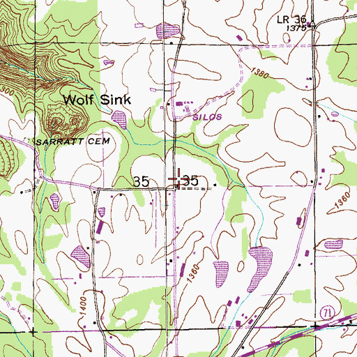 Topographic Map of Webster School (historical), AL