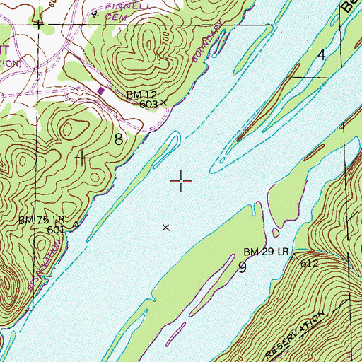 Topographic Map of Whites Ferry (historical), AL