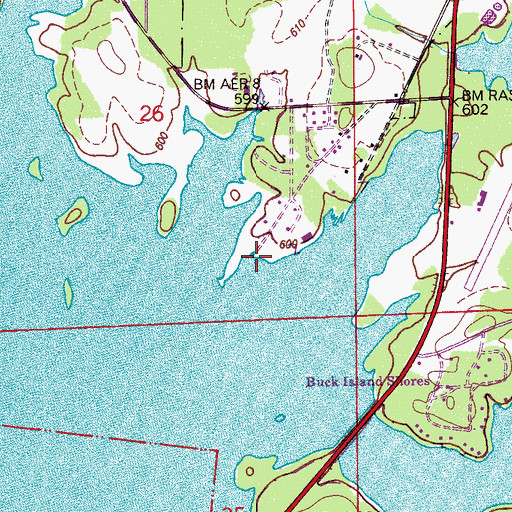 Topographic Map of Alred Marina, AL