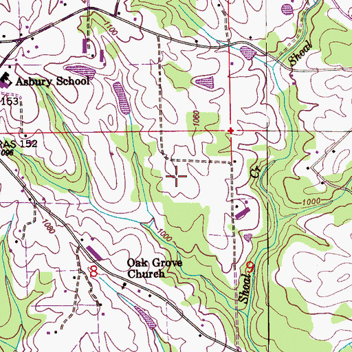 Topographic Map of Ashbury Church (historical), AL