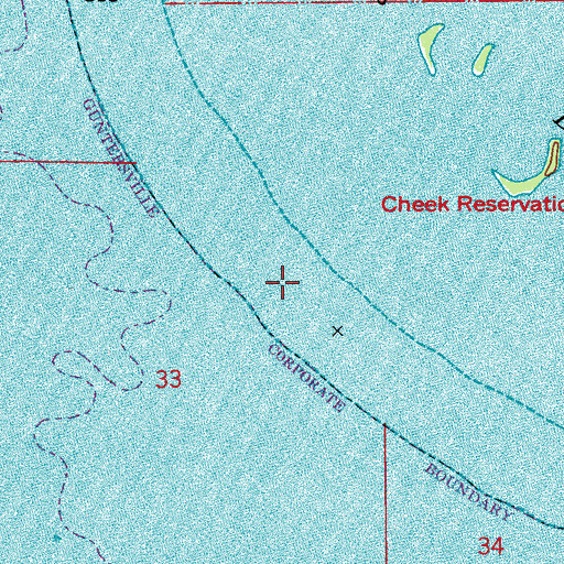 Topographic Map of Beards Bar, AL