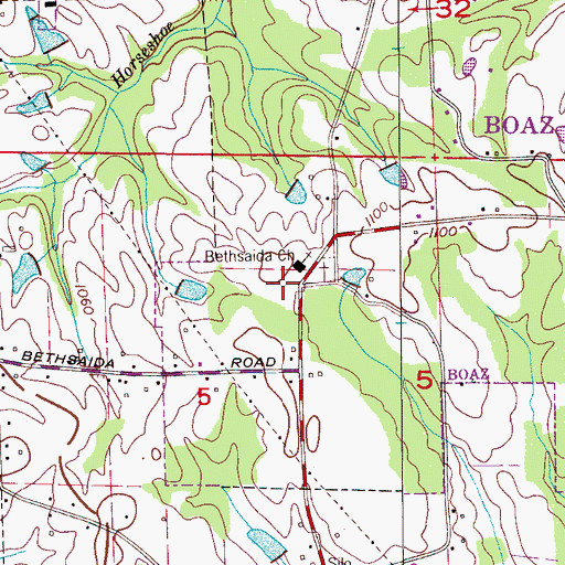 Topographic Map of Bethsaida School (historical), AL