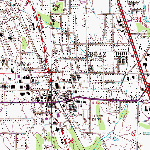 Topographic Map of Boaz Junior High School, AL