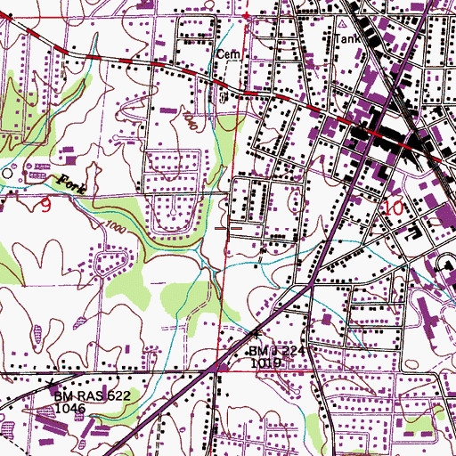 Topographic Map of Church of Christ (historical), AL