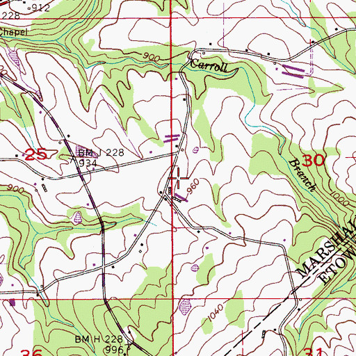 Topographic Map of Claborn School (historical), AL