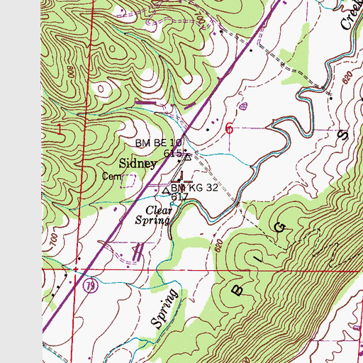 Topographic Map of Clear Springs Church, AL