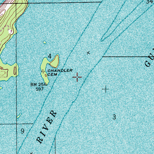 Topographic Map of Columbus City Ferry (historical), AL