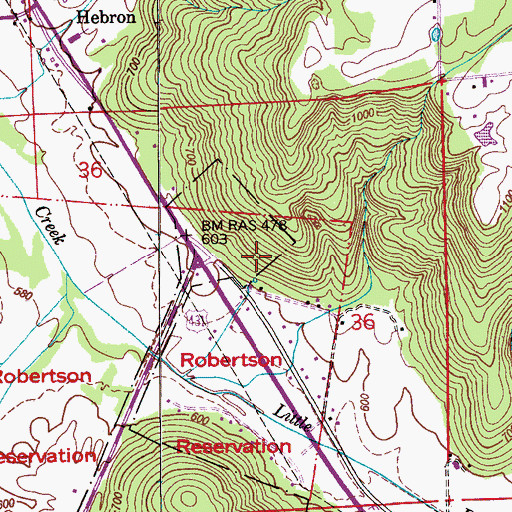 Topographic Map of Cushion, AL