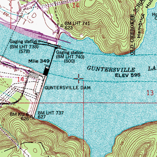 Topographic Map of Fosters Landing (historical), AL