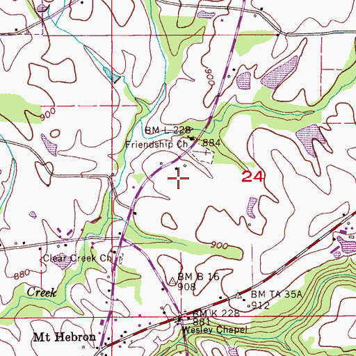 Topographic Map of Friendship (historical), AL