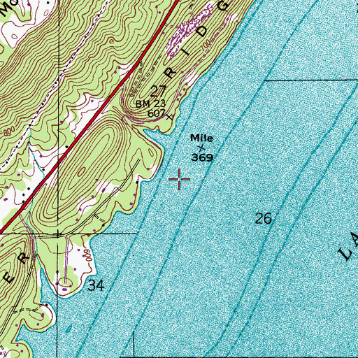 Topographic Map of Gunters Bar, AL