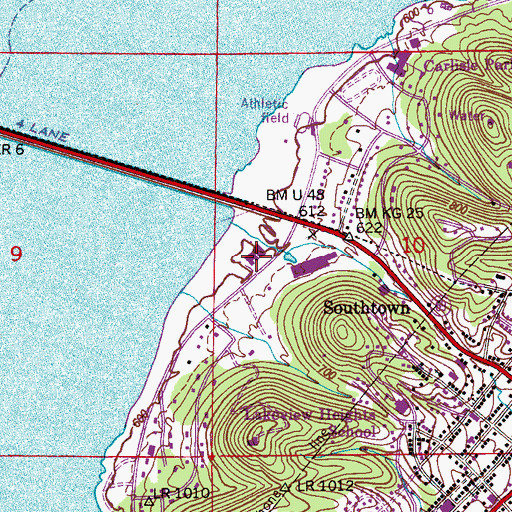Topographic Map of Guntersville Recreation Center, AL