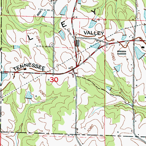 Topographic Map of Harvells Store (historical), AL