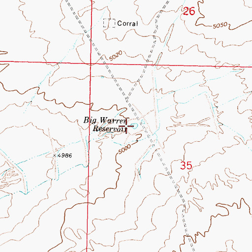 Topographic Map of Big Warren Reservoir, AZ