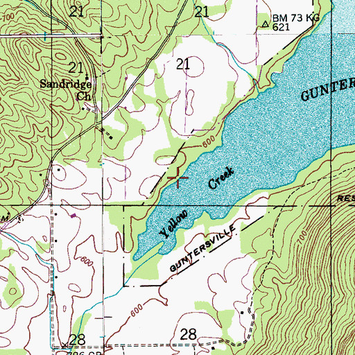 Topographic Map of Hillian Store (historical), AL