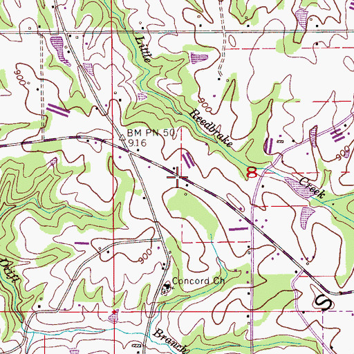 Topographic Map of Holly Grove Church, AL