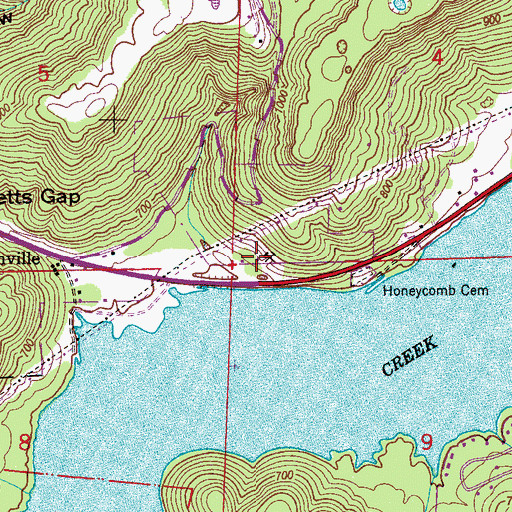 Topographic Map of Honeycomb Church, AL