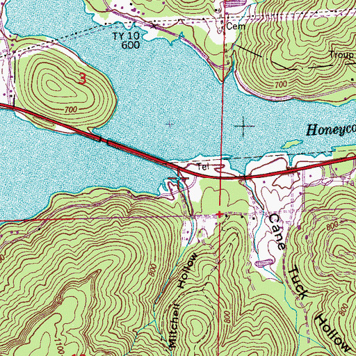 Topographic Map of Honeycomb Snug Harbor, AL