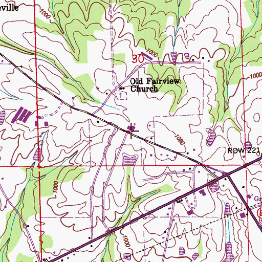 Topographic Map of Hustleville Church, AL