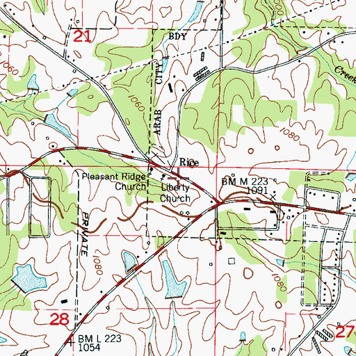 Topographic Map of Independent Church, AL