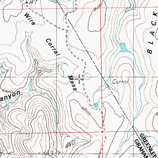 Topographic Map of Wire Corral Mesa, AZ