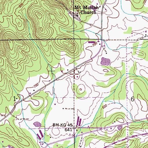 Topographic Map of Johnsons Store (historical), AL